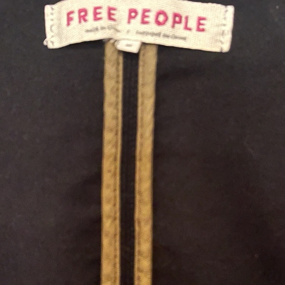 Free People Black Faux Suede Button Down Jacket Military Style - Picture 3 of 5